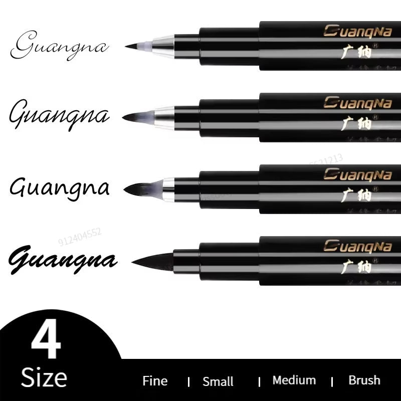 4Pcs/Set Calligraphy Pen Hand Lettering Art Pens Brush Ink Lettering Pens Markers for Writing Drawing Black Ink Pens Art Marker - Malachi Wallace boutique