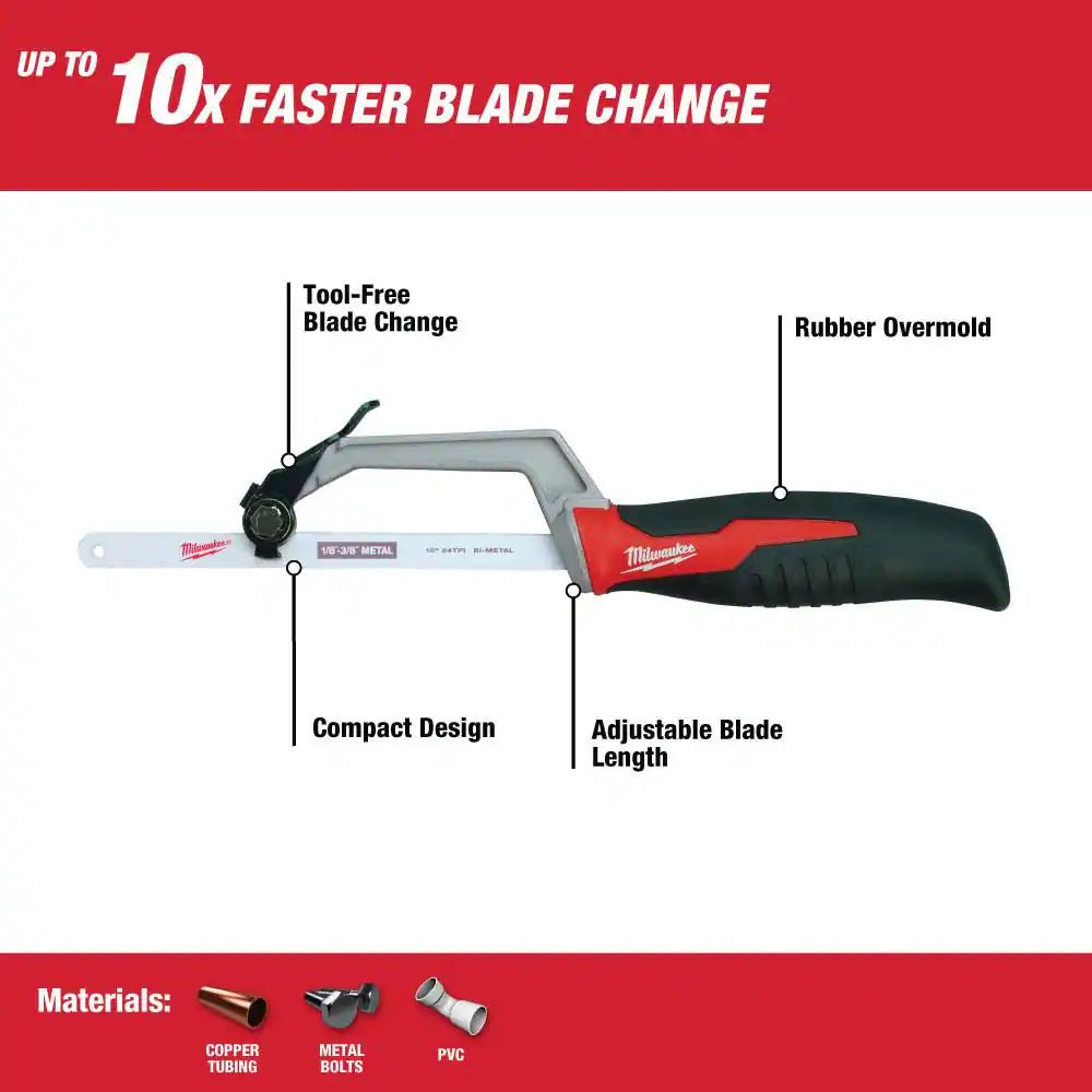 12 In. Hack Saw with Rubber Handle with 10 In. Hack Saw - Malachi Wallace boutique