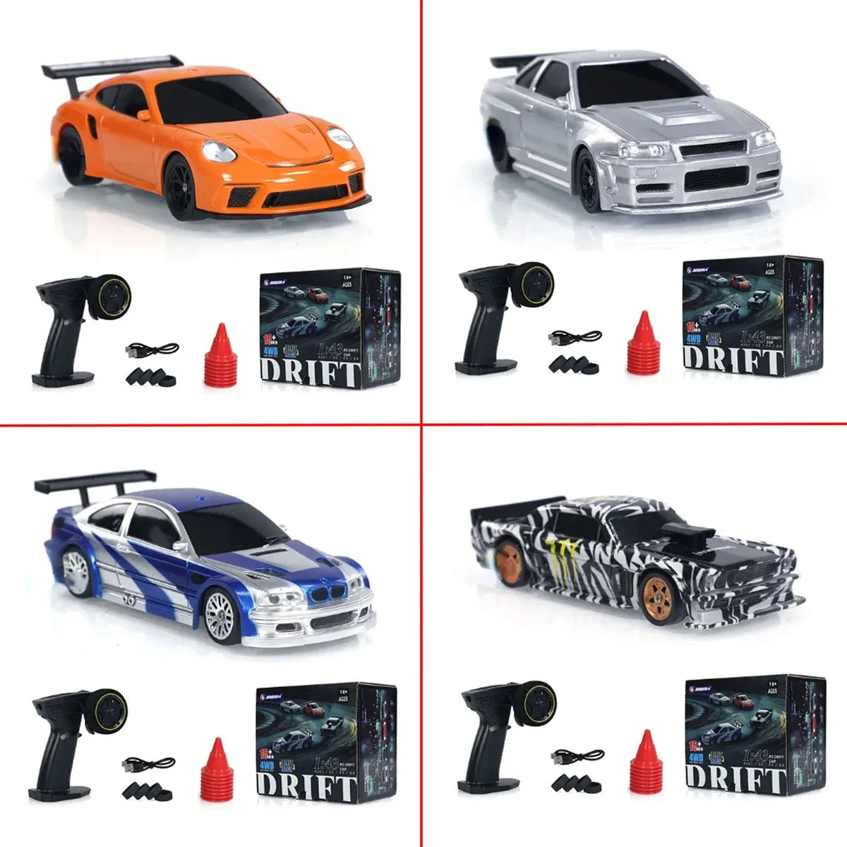 2.4G RC Drift Car 1/43 4WD Remote Control Car High Speed Four Wheel Drive Radio Controlled Mini Racing Car Model Boy Toy Gift - Malachi Wallace boutique