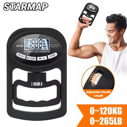 265Lbs/120Kg Grip Strength Meter for Men and Women Tester Digital Hand Dynamometer Training USB LCD Screen - Malachi Wallace boutique