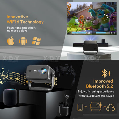 4K Smart Projector 18000 Lumen LED 1080P Wifi Bluetooth UHD Home Theater US - Malachi Wallace boutique