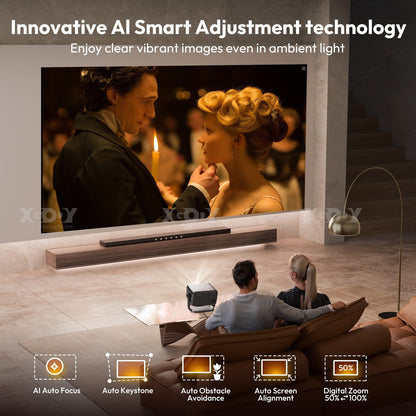 4K Smart Projector 18000 Lumen LED 1080P Wifi Bluetooth UHD Home Theater US - Malachi Wallace boutique