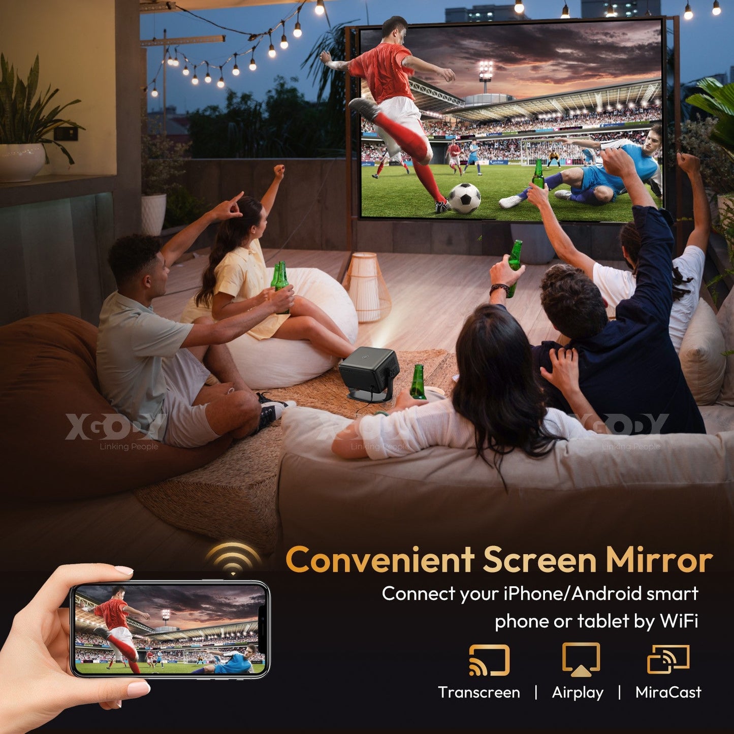 4K Smart Projector 18000 Lumen LED 1080P Wifi Bluetooth UHD Home Theater US - Malachi Wallace boutique