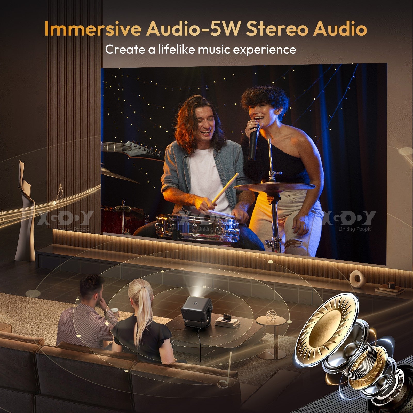 4K Smart Projector 18000 Lumen LED 1080P Wifi Bluetooth UHD Home Theater US - Malachi Wallace boutique