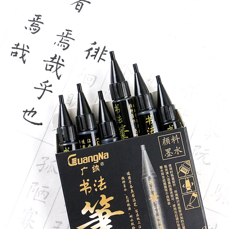 4Pcs/Set Calligraphy Pen Hand Lettering Art Pens Brush Ink Lettering Pens Markers for Writing Drawing Black Ink Pens Art Marker - Malachi Wallace boutique