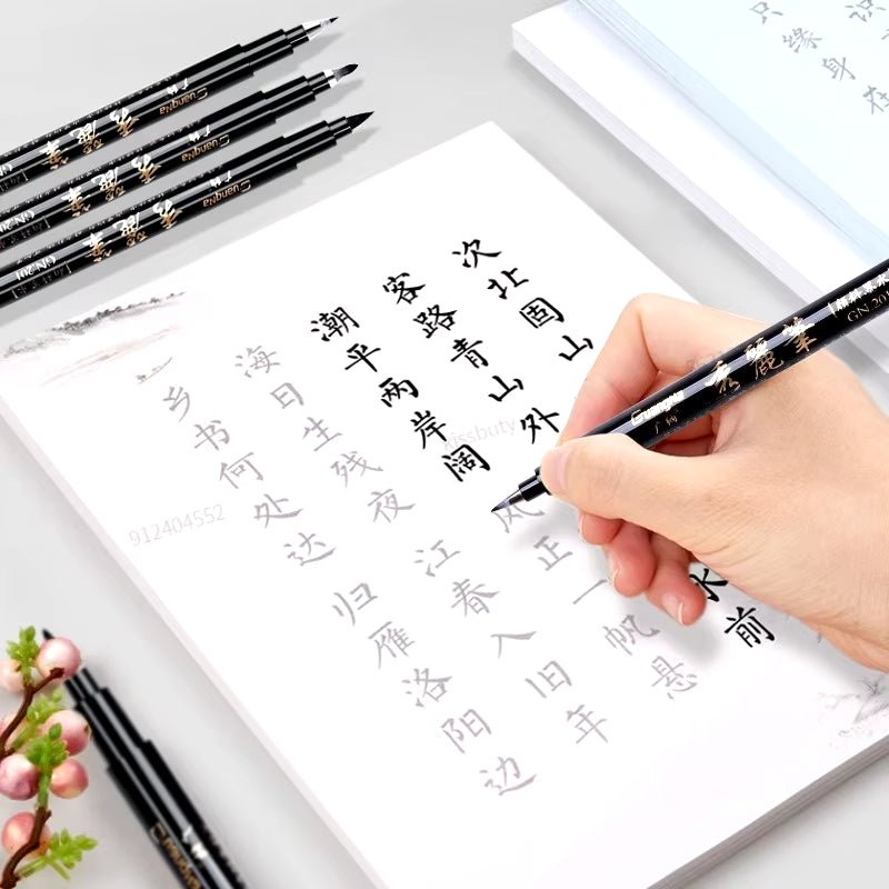 4Pcs/Set Calligraphy Pen Hand Lettering Art Pens Brush Ink Lettering Pens Markers for Writing Drawing Black Ink Pens Art Marker - Malachi Wallace boutique