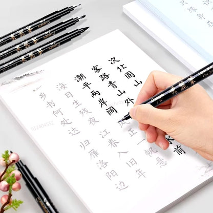 4Pcs/Set Calligraphy Pen Hand Lettering Art Pens Brush Ink Lettering Pens Markers for Writing Drawing Black Ink Pens Art Marker - Malachi Wallace boutique