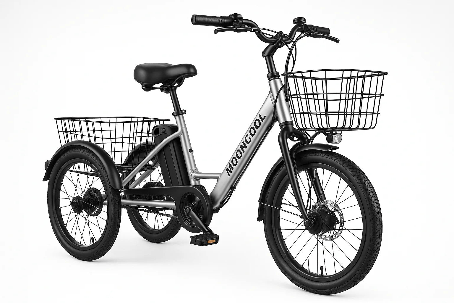 MOONCOOL Electric Tricycle for Adults - 500W/750W 48V 20" Folding Electric Trike
