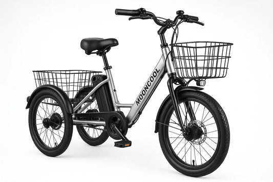 MOONCOOL Electric Tricycle for Adults - 500W/750W 48V 20" Folding Electric Trike