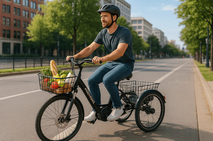 MOONCOOL Electric Tricycle for Adults - 500W/750W 48V 20" Folding Electric Trike