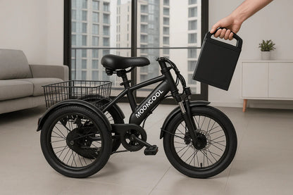 MOONCOOL Electric Tricycle for Adults - 500W/750W 48V 20" Folding Electric Trike