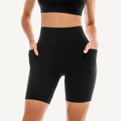 Leafigure 2 Pack Womens Biker Shorts with Pockets, High Waisted Tummy Control Yoga Shorts for Women Running Gym and Workout