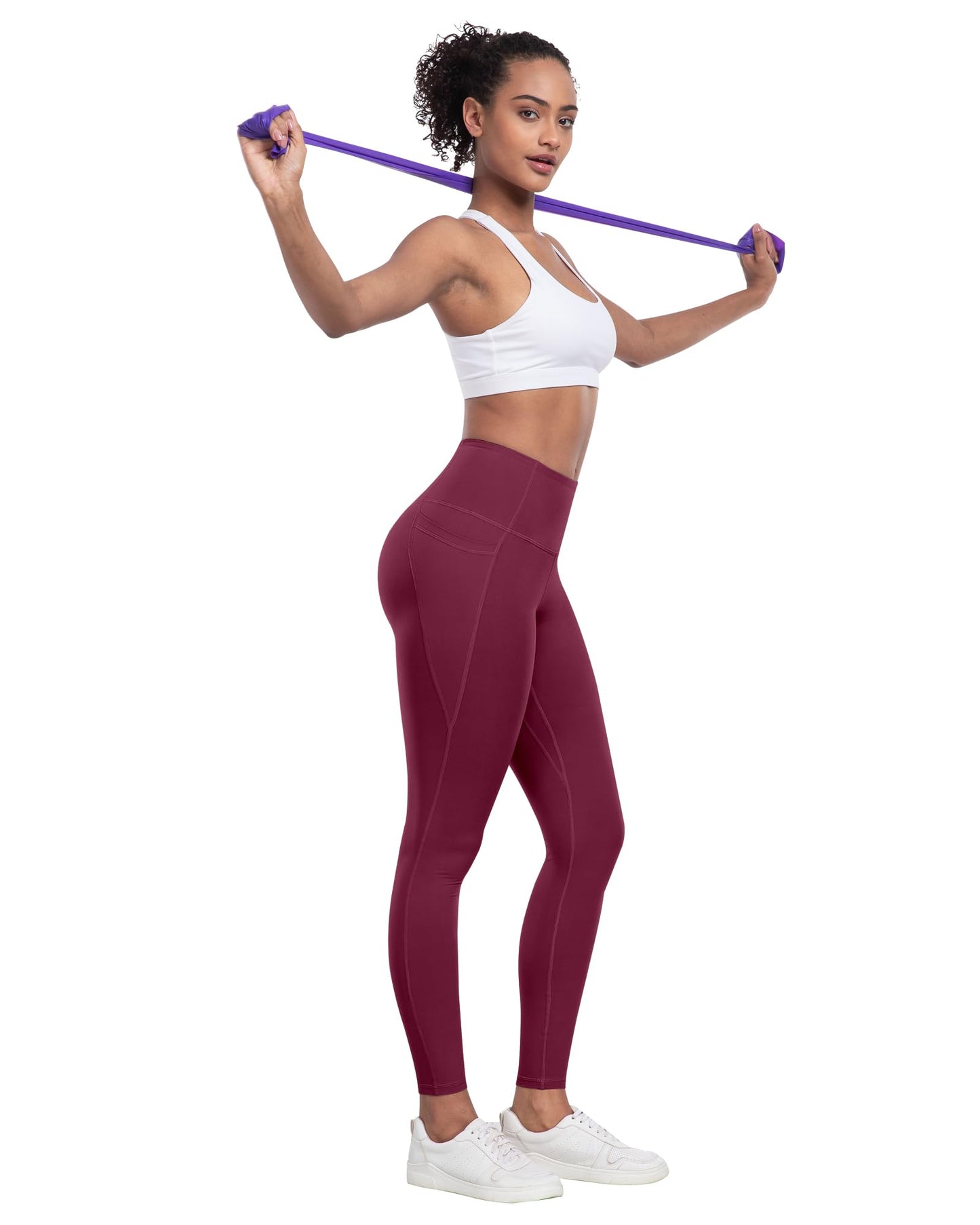LZYVOO Leggings with Pockets for Women, 6 Packs Soft High Waisted Tummy Control Workout Yoga Pants