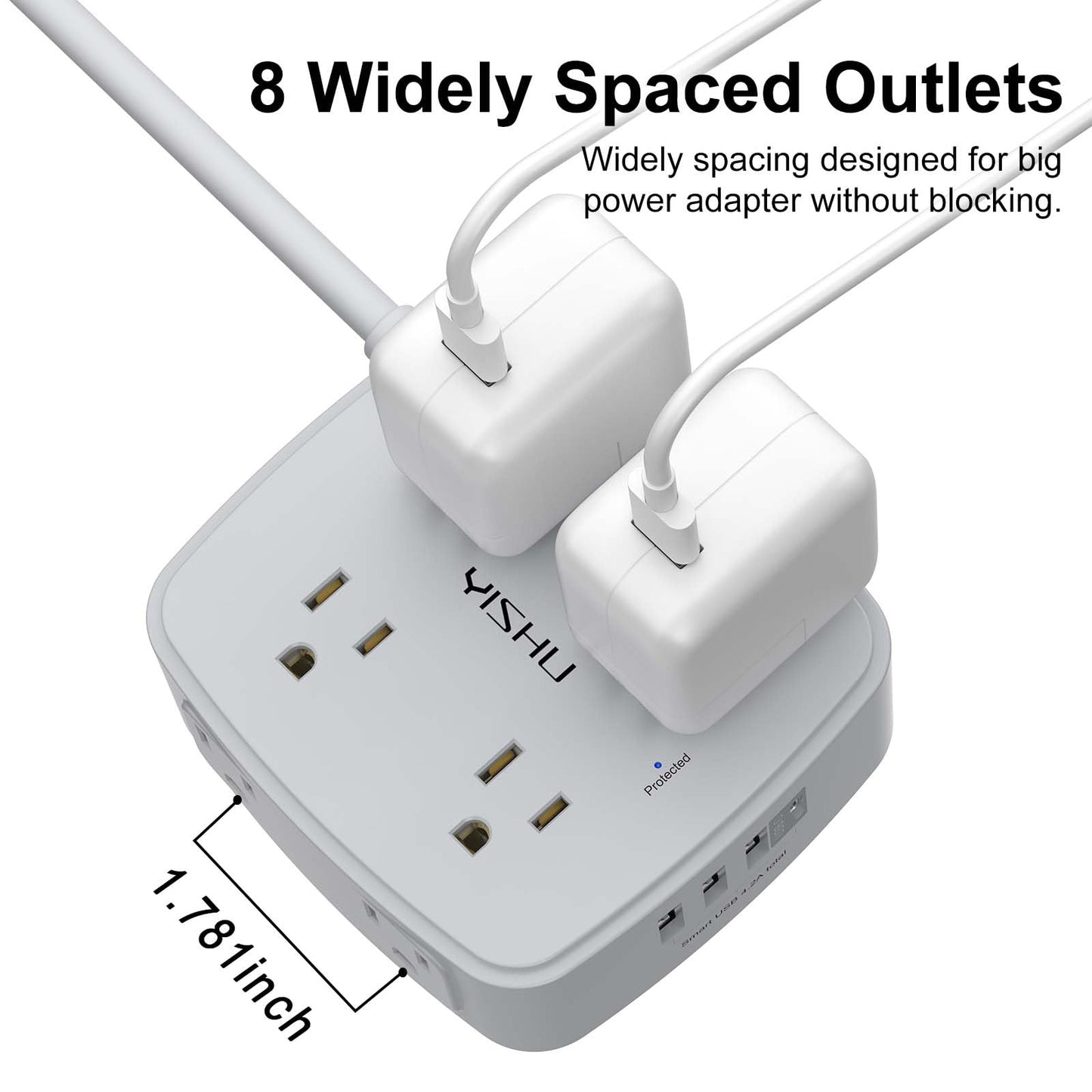 6FT Surge Protector USB Power Strip