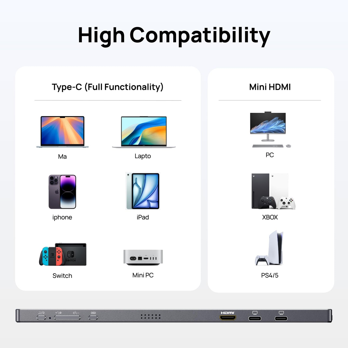 ARZOPA Kickstand Portable Gaming Monitor
