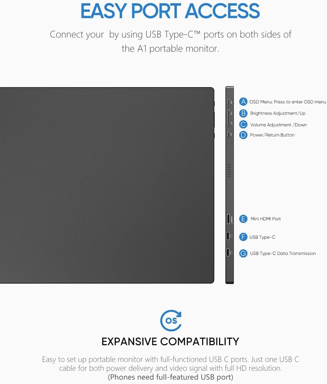 ARZOPA Kickstand Portable Gaming Monitor