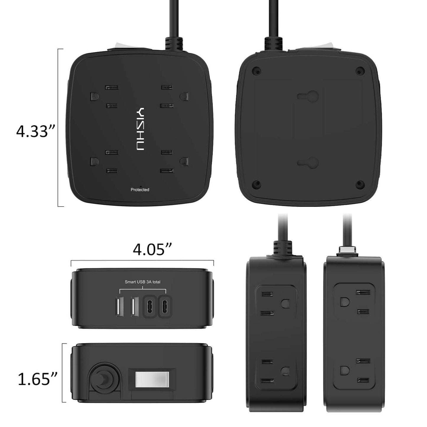 6FT Surge Protector USB Power Strip
