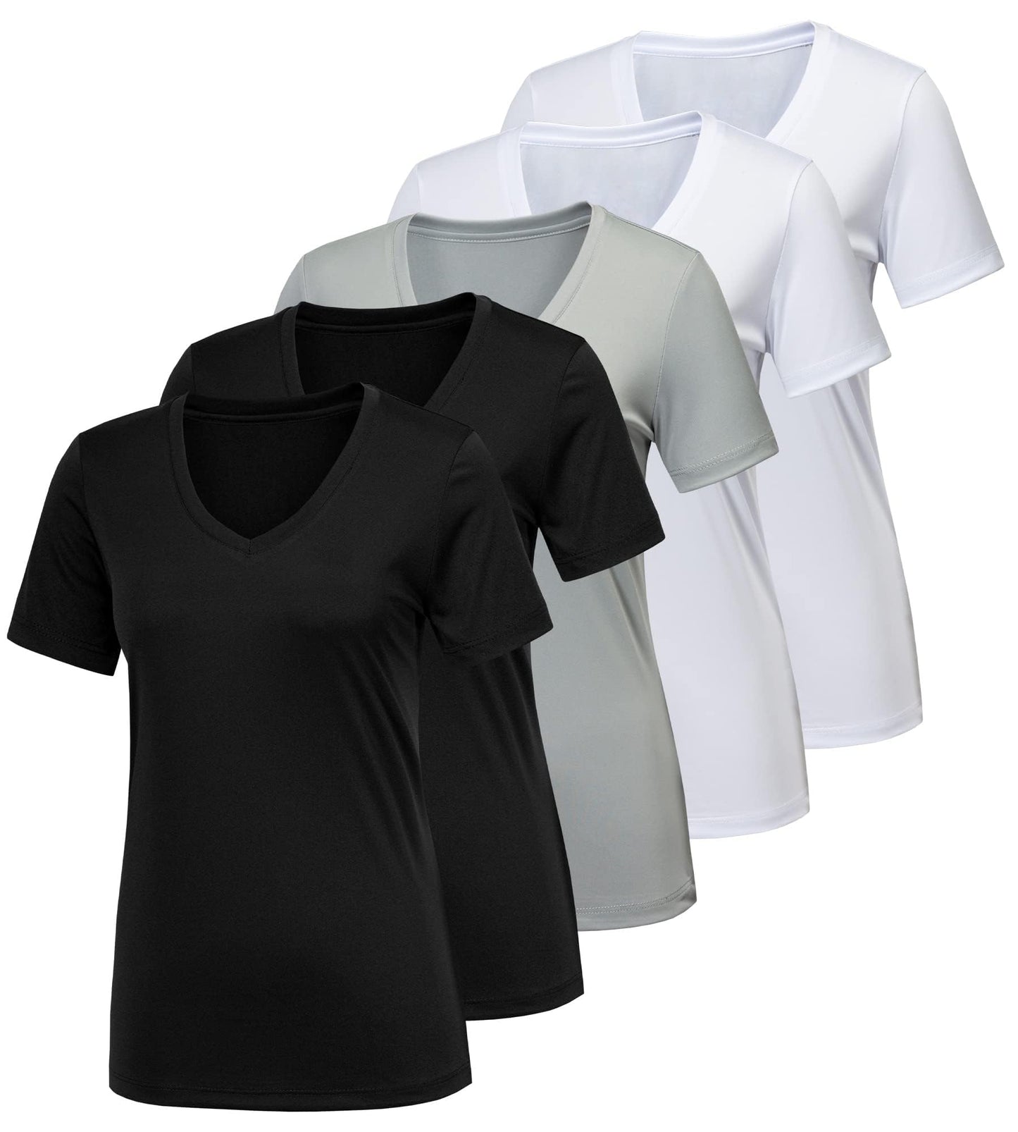 CE' CERDR 5/7 Pack Workout Shirts for Women, Moisture Wicking Quick Dry Active Athletic Women's Gym Performance T Shirts