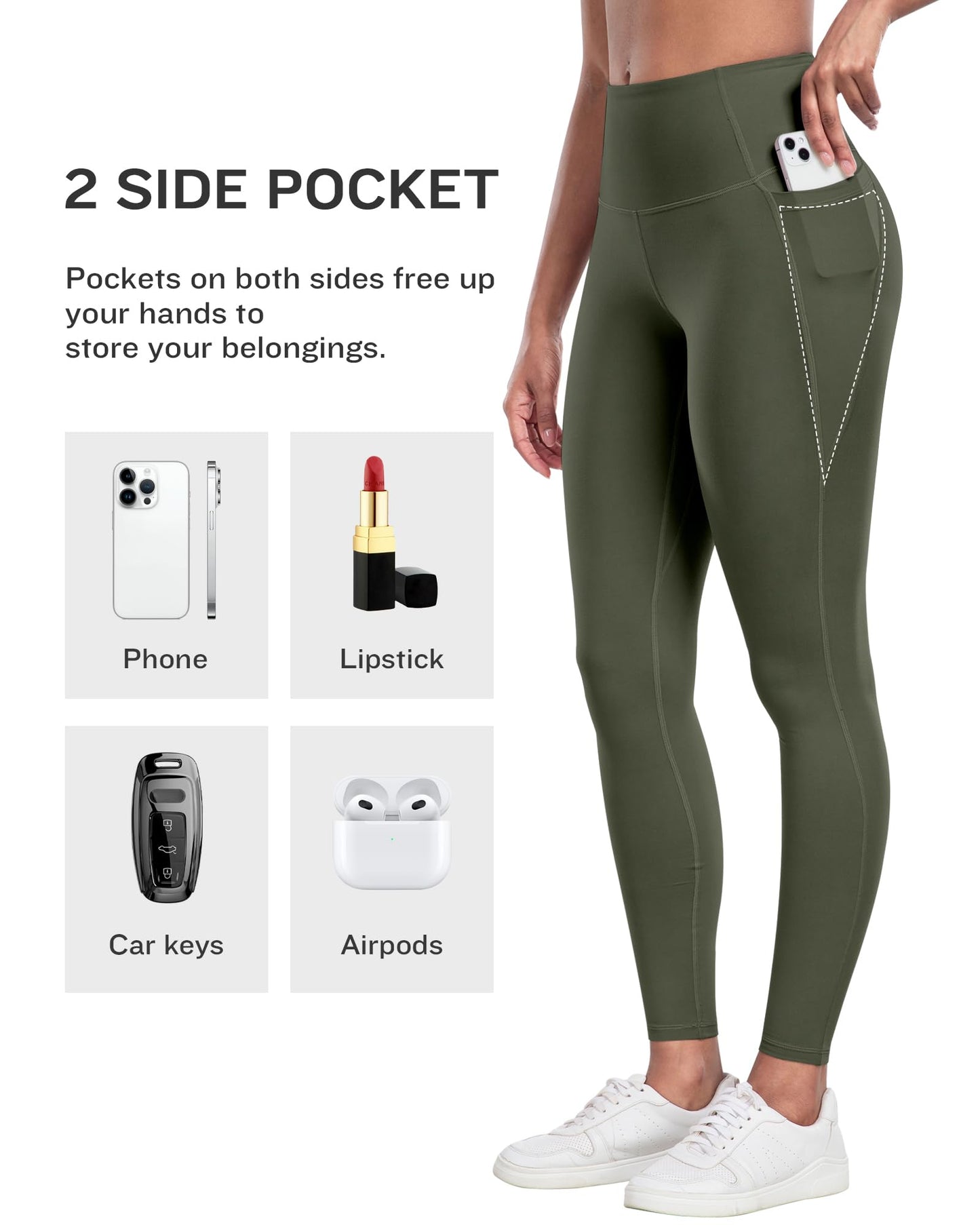 LZYVOO Leggings with Pockets for Women, 6 Packs Soft High Waisted Tummy Control Workout Yoga Pants