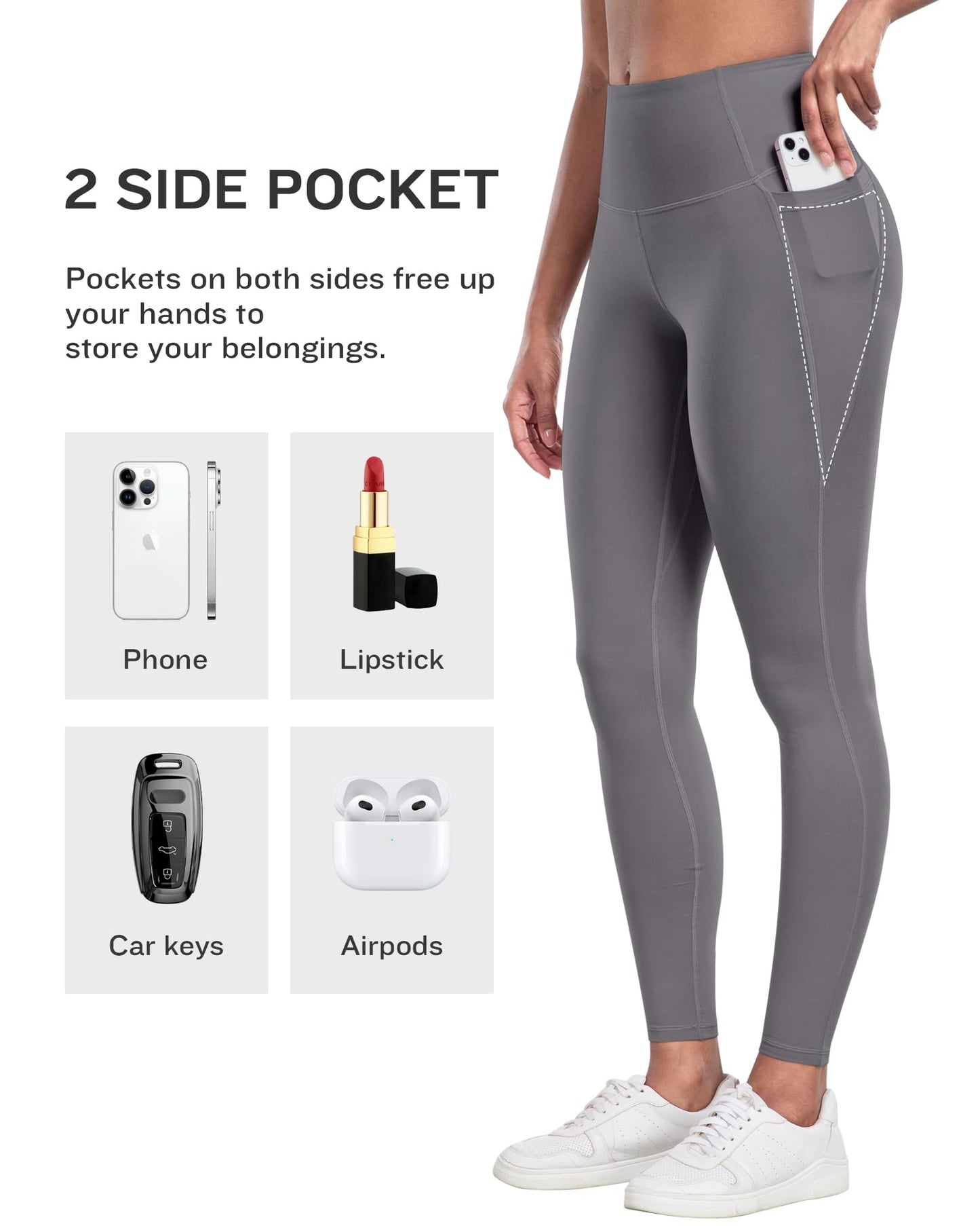 LZYVOO Leggings with Pockets for Women, 6 Packs Soft High Waisted Tummy Control Workout Yoga Pants