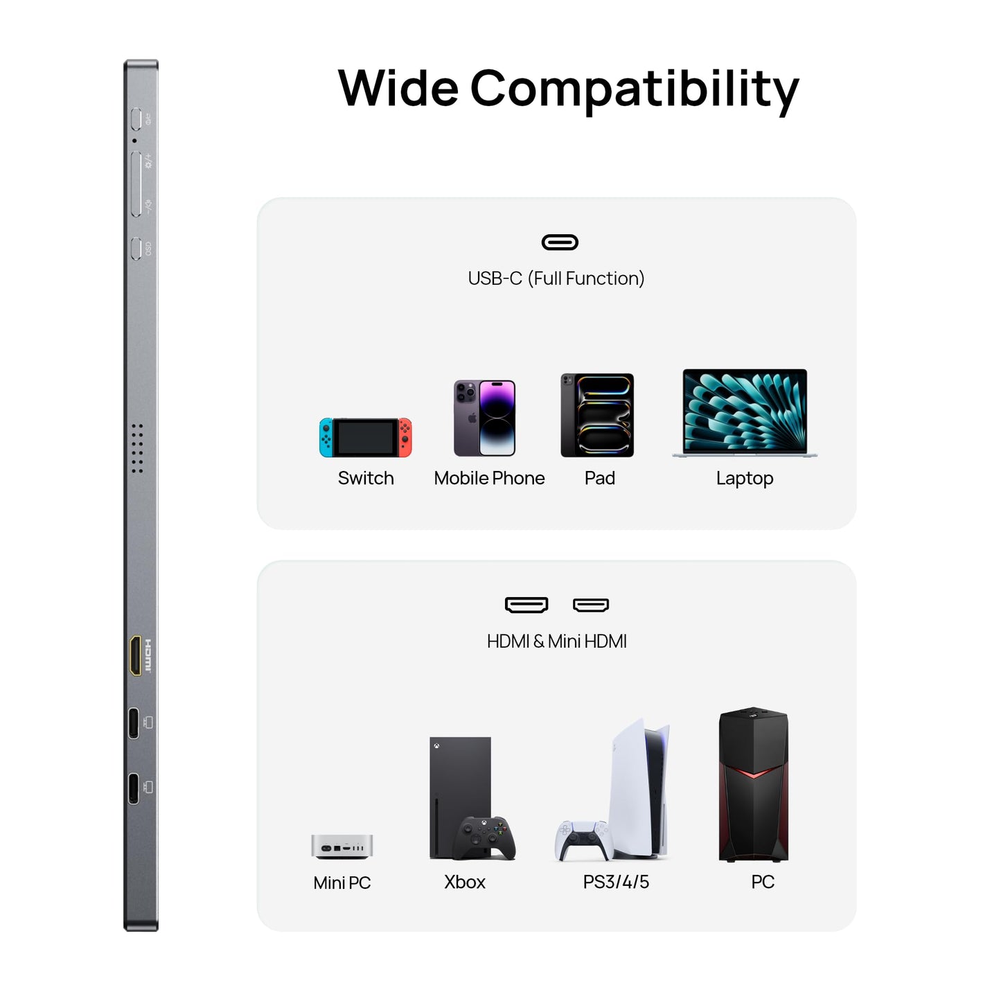 ARZOPA Kickstand Portable Gaming Monitor