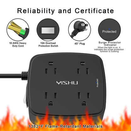 6FT Surge Protector USB Power Strip