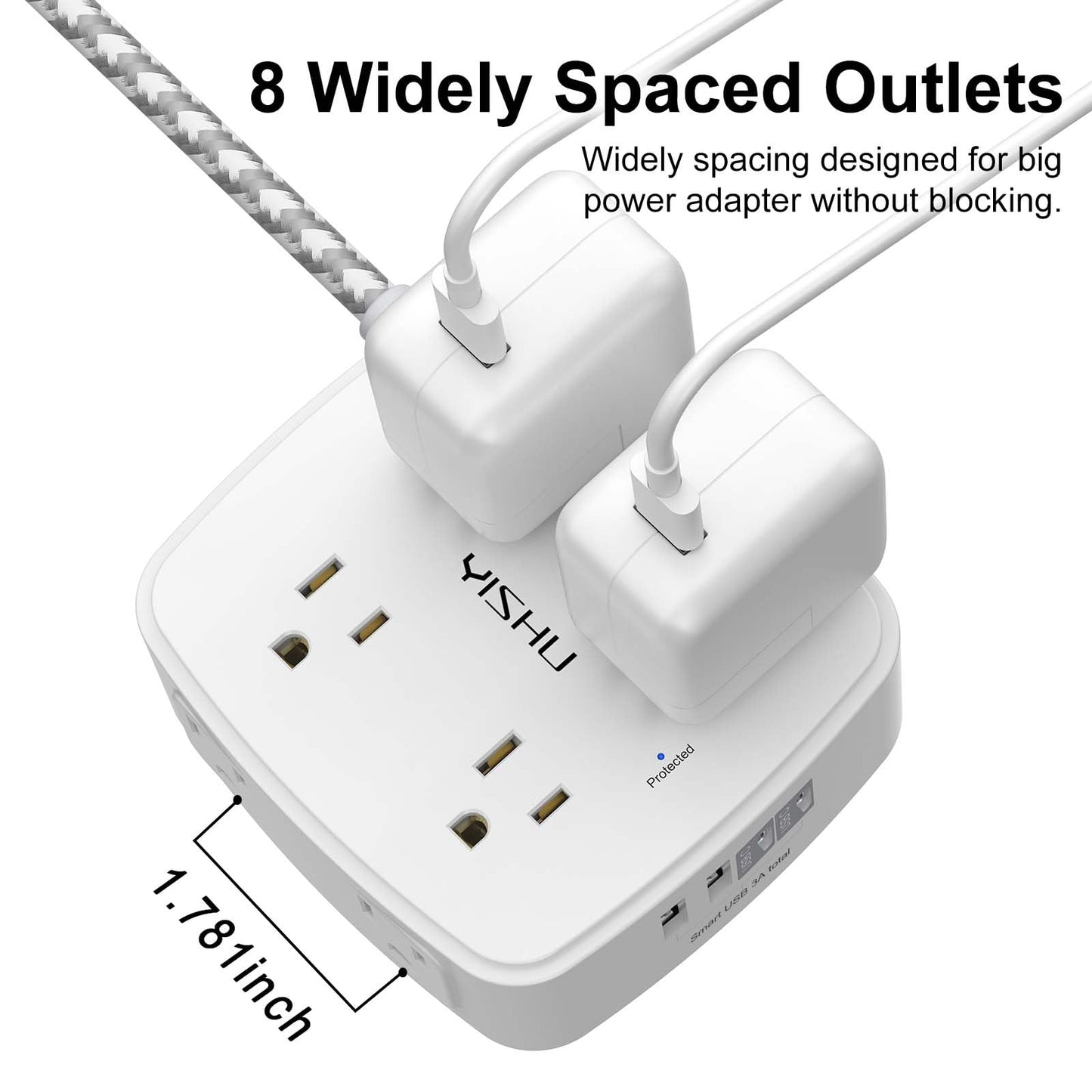 6FT Surge Protector USB Power Strip