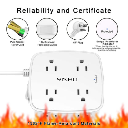 6FT Surge Protector USB Power Strip