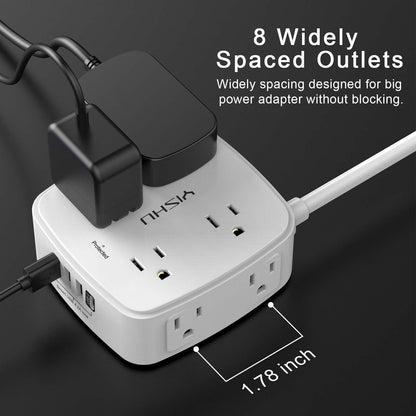 6FT Surge Protector USB Power Strip