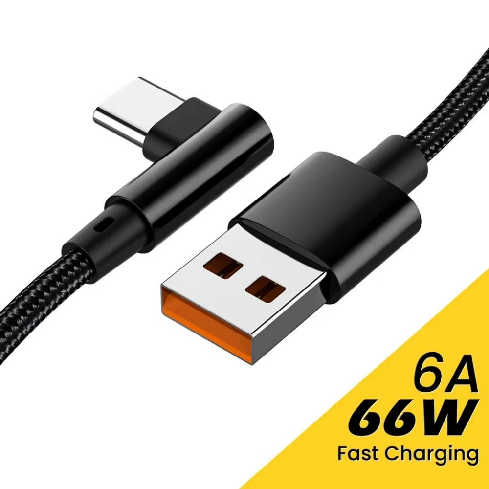66W 6A USB-C 90° Fast Charging Cable - Malachi Wallace boutique