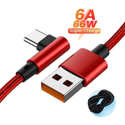 66W 6A USB-C 90° Fast Charging Cable - Malachi Wallace boutique