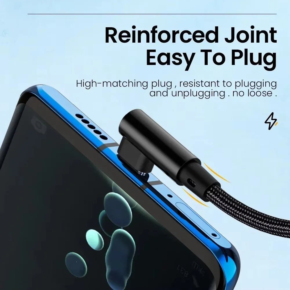 66W 6A USB-C 90° Fast Charging Cable - Malachi Wallace boutique