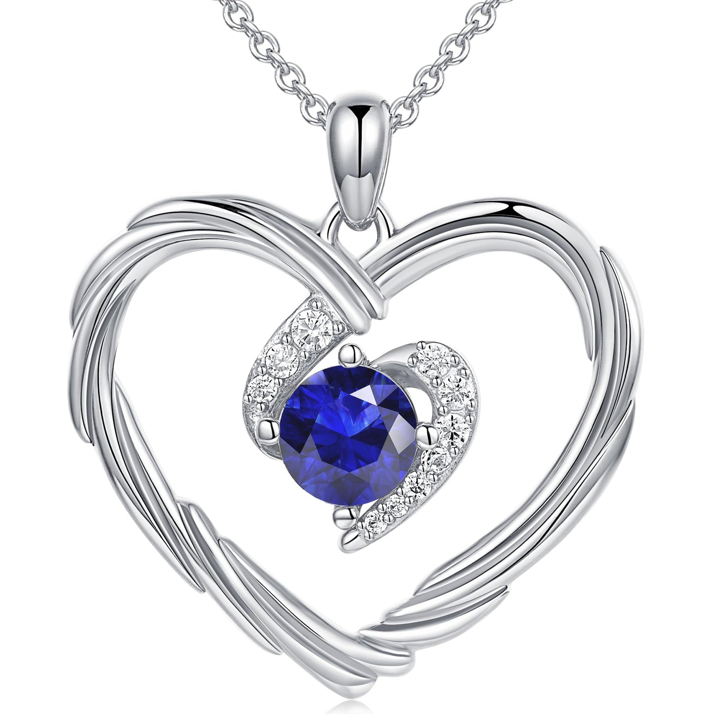 18K Gold Heart Birthstone Necklace Gift