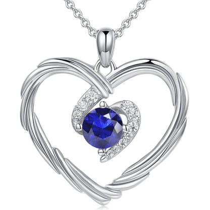 18K Gold Heart Birthstone Necklace Gift