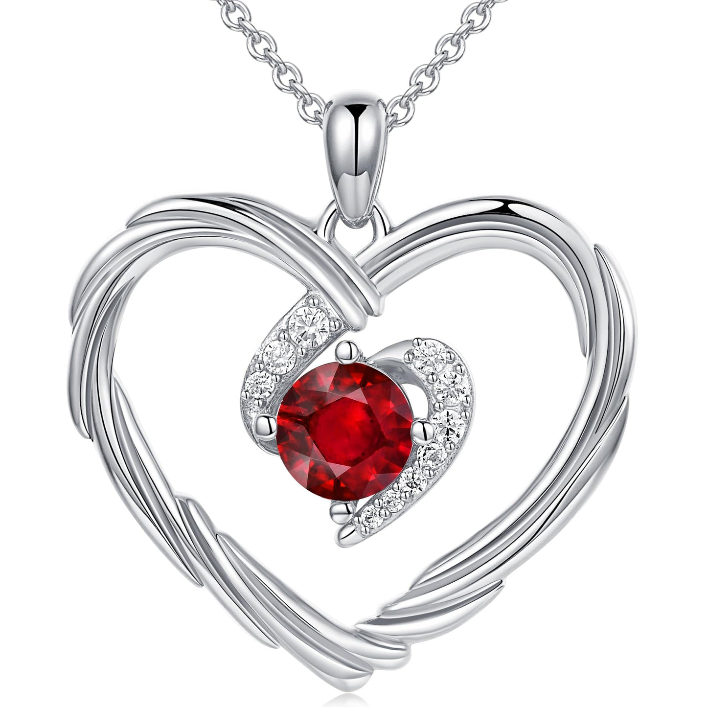 18K Gold Heart Birthstone Necklace Gift