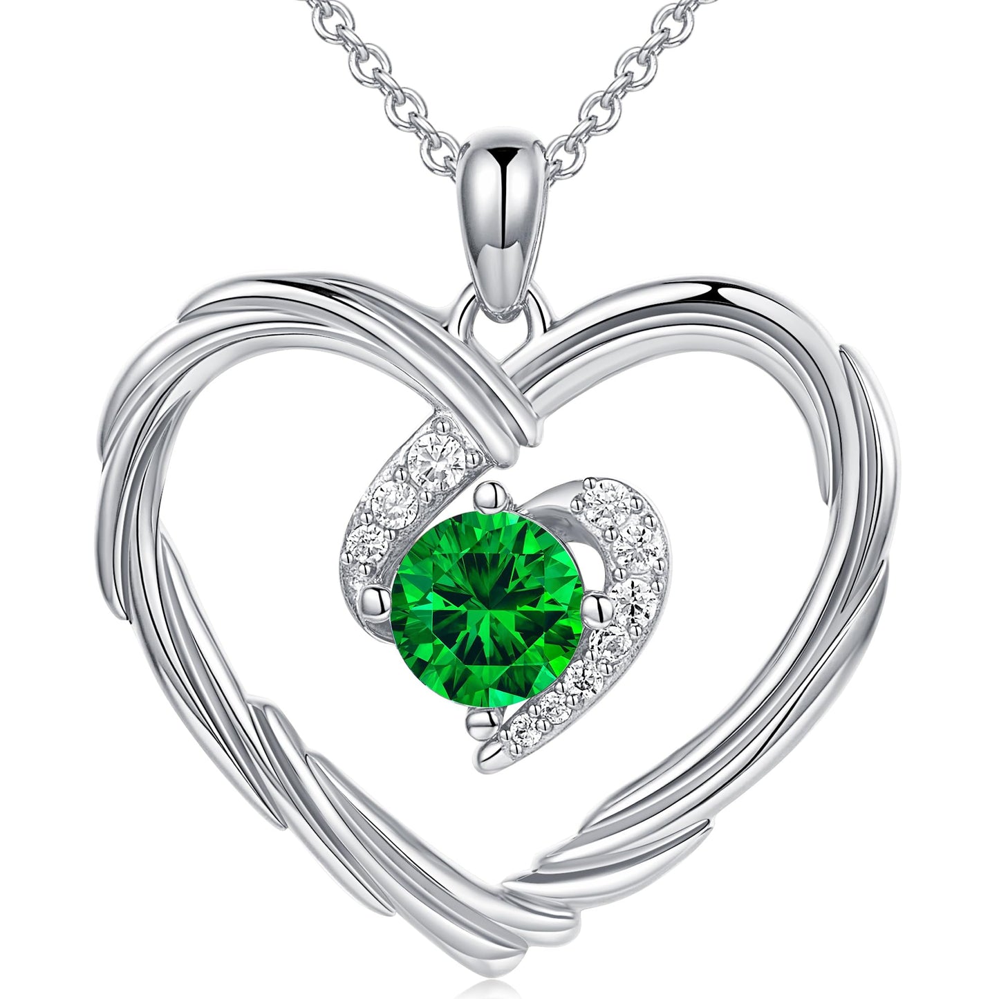 18K Gold Heart Birthstone Necklace Gift