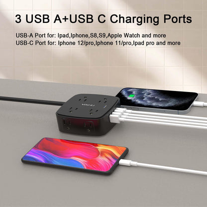 6FT Surge Protector USB Power Strip