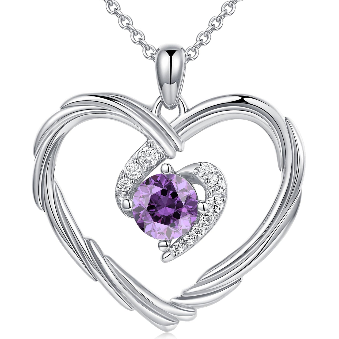18K Gold Heart Birthstone Necklace Gift