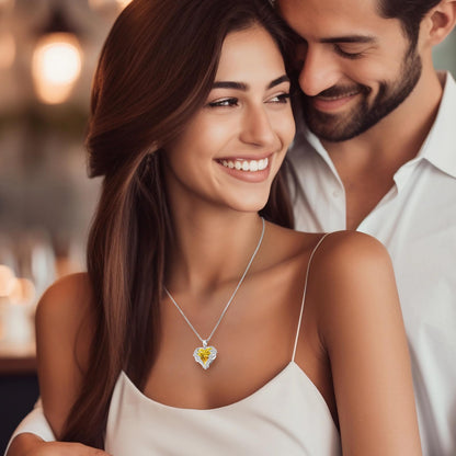 CDE Angel Wings Heart Birthstone Pendant Necklace Gift for Women