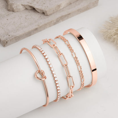 Gokeey Gold Bracelets Set for Women Non Tarnish, Waterproof 14K Gold Plated Sterling Silver Chunky Cuff Bracelet Stackable Gold Bangles Bracelet for Women Trendy Fashion Accessories Tie Knot Cuban Rope Paperclip Beaded Bracelet Stack Jewelry Mothers Day G
