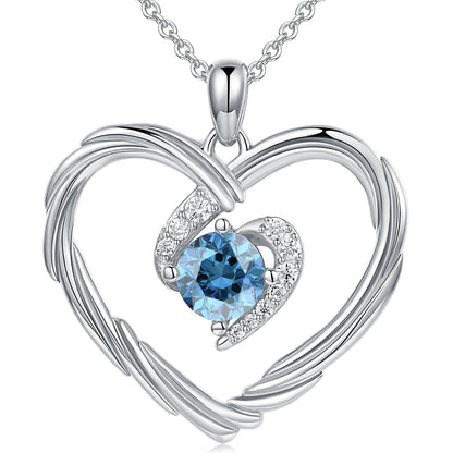 18K Gold Heart Birthstone Necklace Gift
