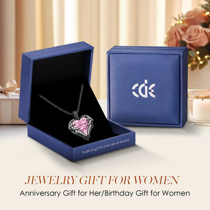 CDE Angel Wings Heart Birthstone Pendant Necklace Gift for Women