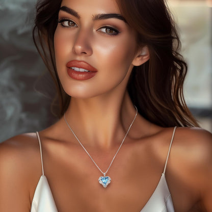 CDE Angel Wings Heart Birthstone Pendant Necklace Gift for Women
