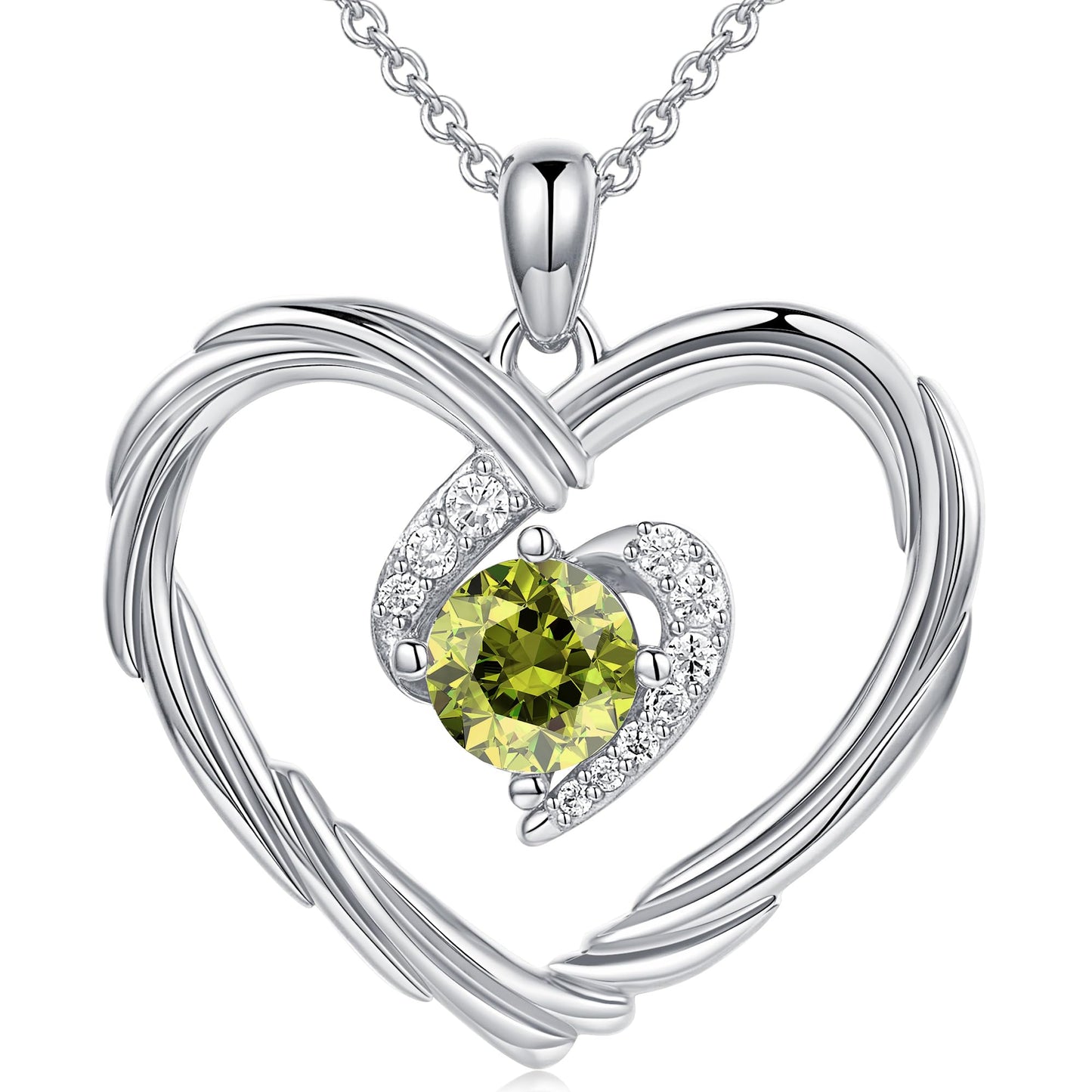 18K Gold Heart Birthstone Necklace Gift
