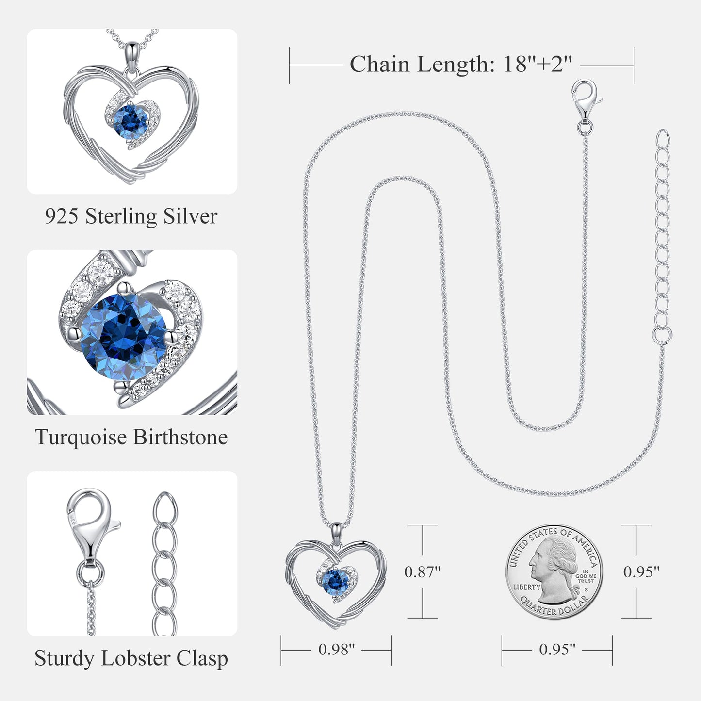 18K Gold Heart Birthstone Necklace Gift