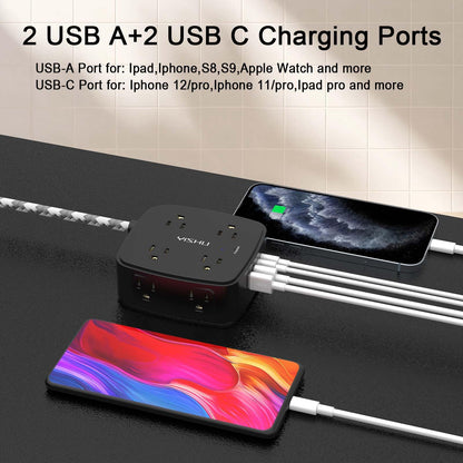 6FT Surge Protector USB Power Strip