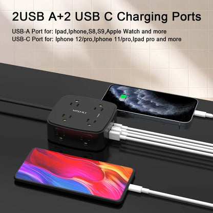 6FT Surge Protector USB Power Strip