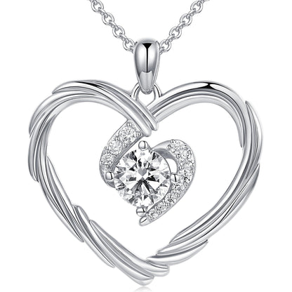 18K Gold Heart Birthstone Necklace Gift