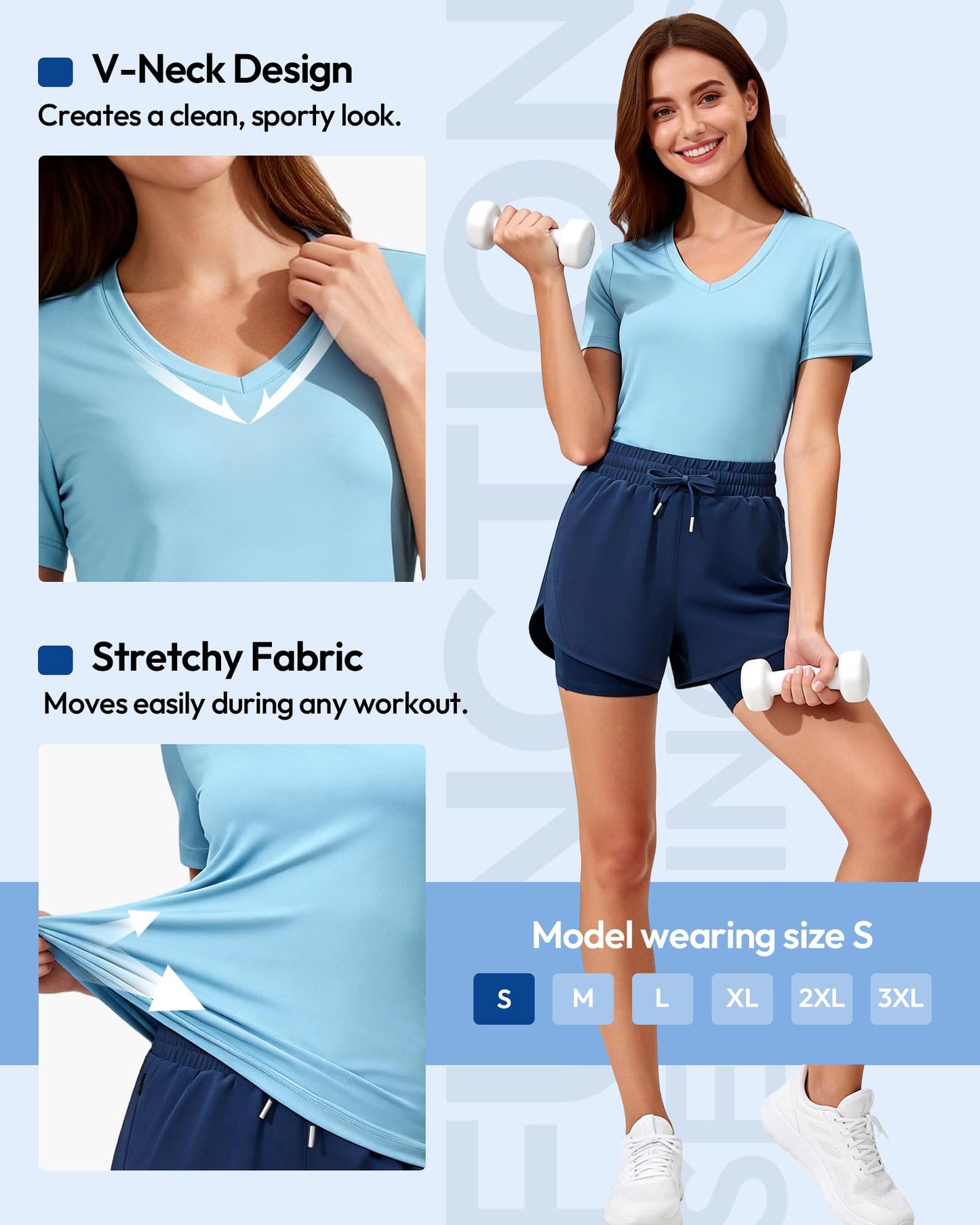 CE' CERDR 5/7 Pack Workout Shirts for Women, Moisture Wicking Quick Dry Active Athletic Women's Gym Performance T Shirts