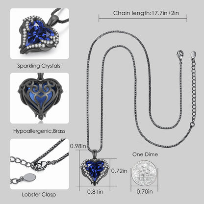 CDE Angel Wings Heart Birthstone Pendant Necklace Gift for Women